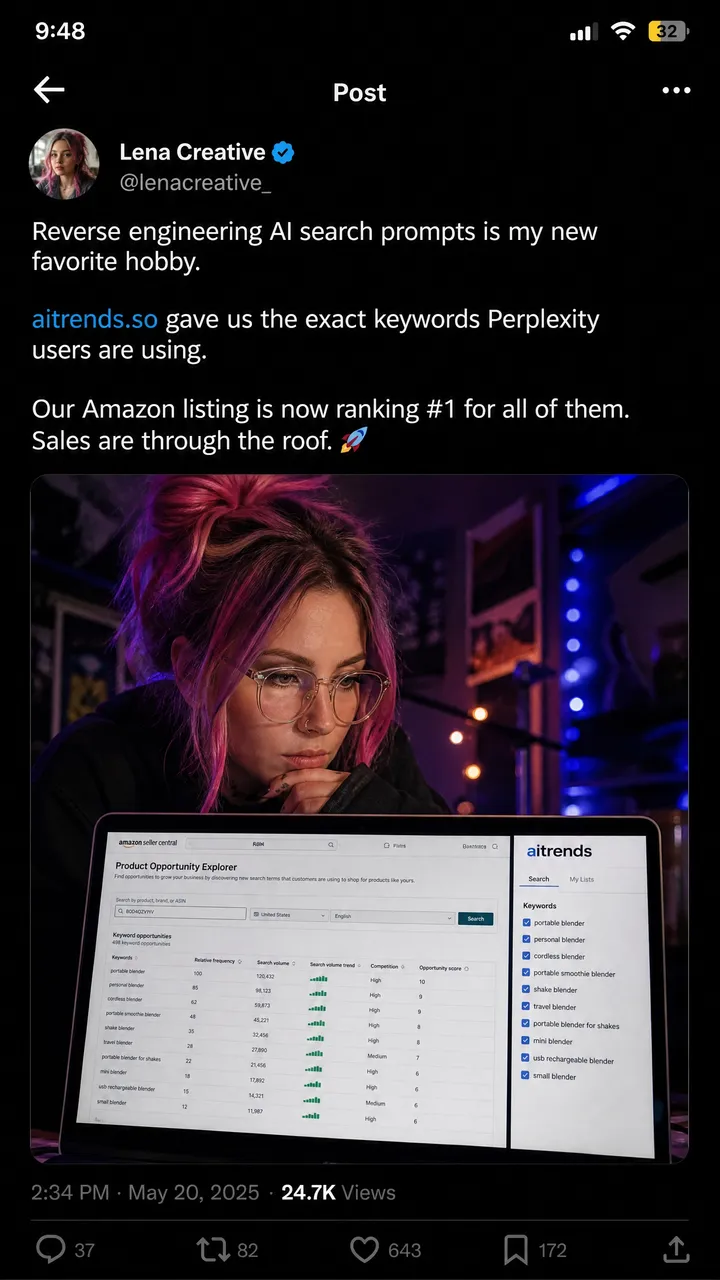 Illustrative example — an Amazon seller central screenshot
